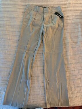 DKNY Beige linen chino Wide-Leg Tailored Pants